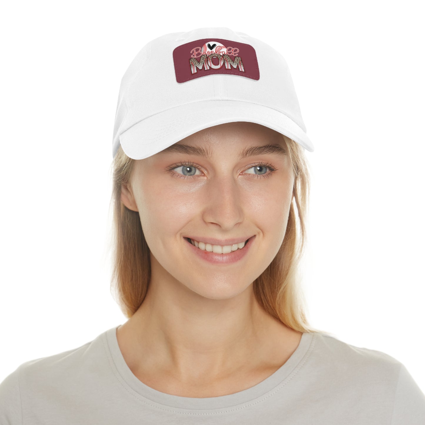 Baseball Mom Hat with Leather Patch