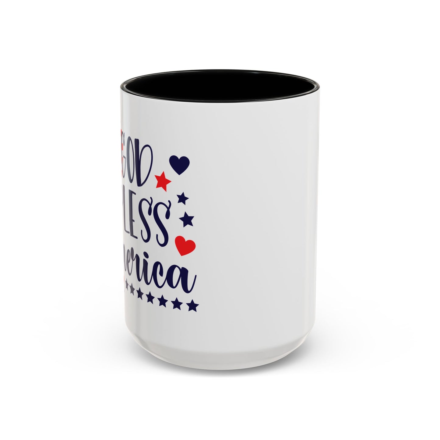 Patriotic Accent Coffee Mug - 'God Bless America'
