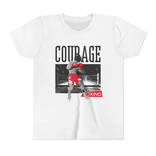 Youth Anime Boxing Tee – 'Courage' & 'The Champ' Graphic Shirt for Kids