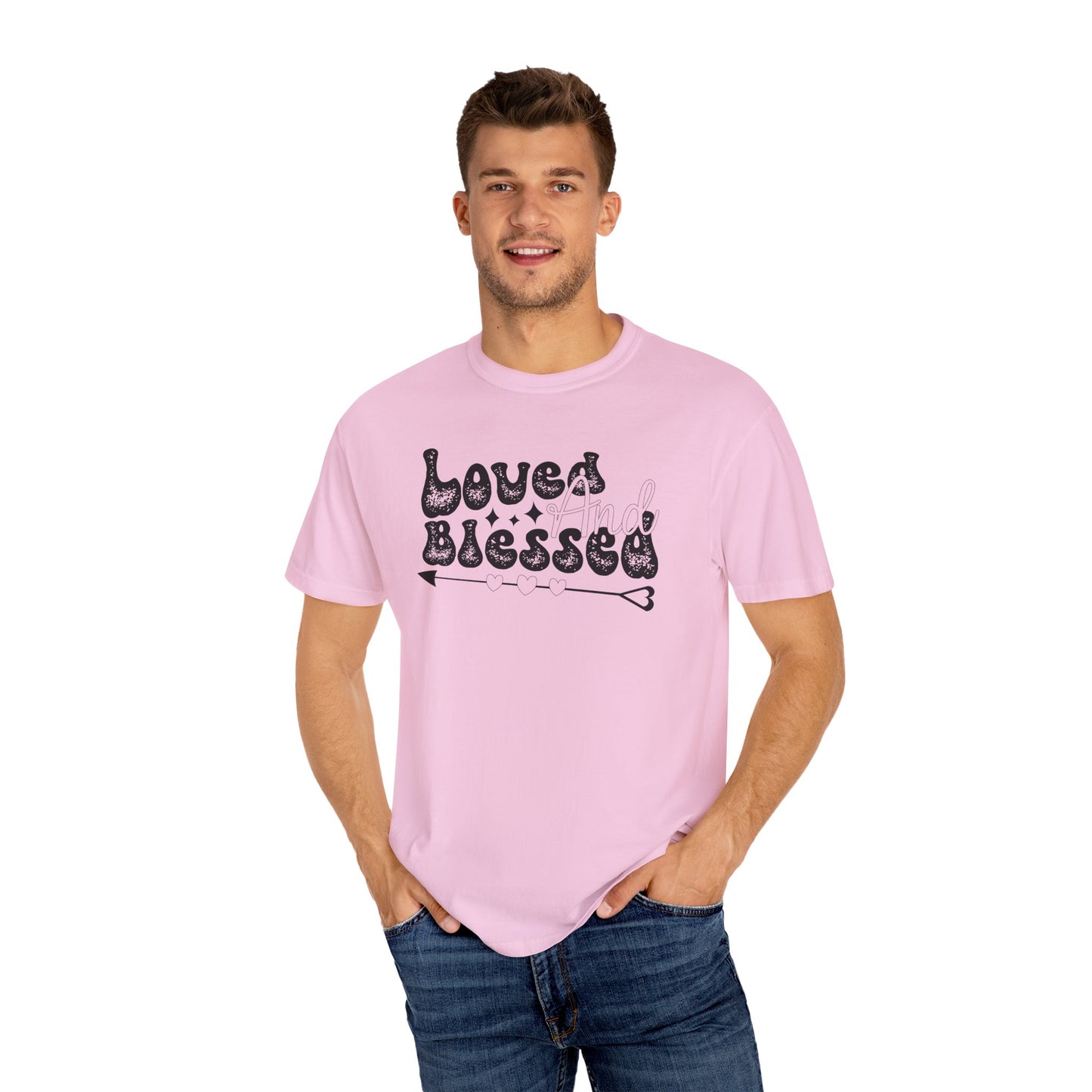 Women Graphic T-Shirt Loved And Blessed for Valentine's Day