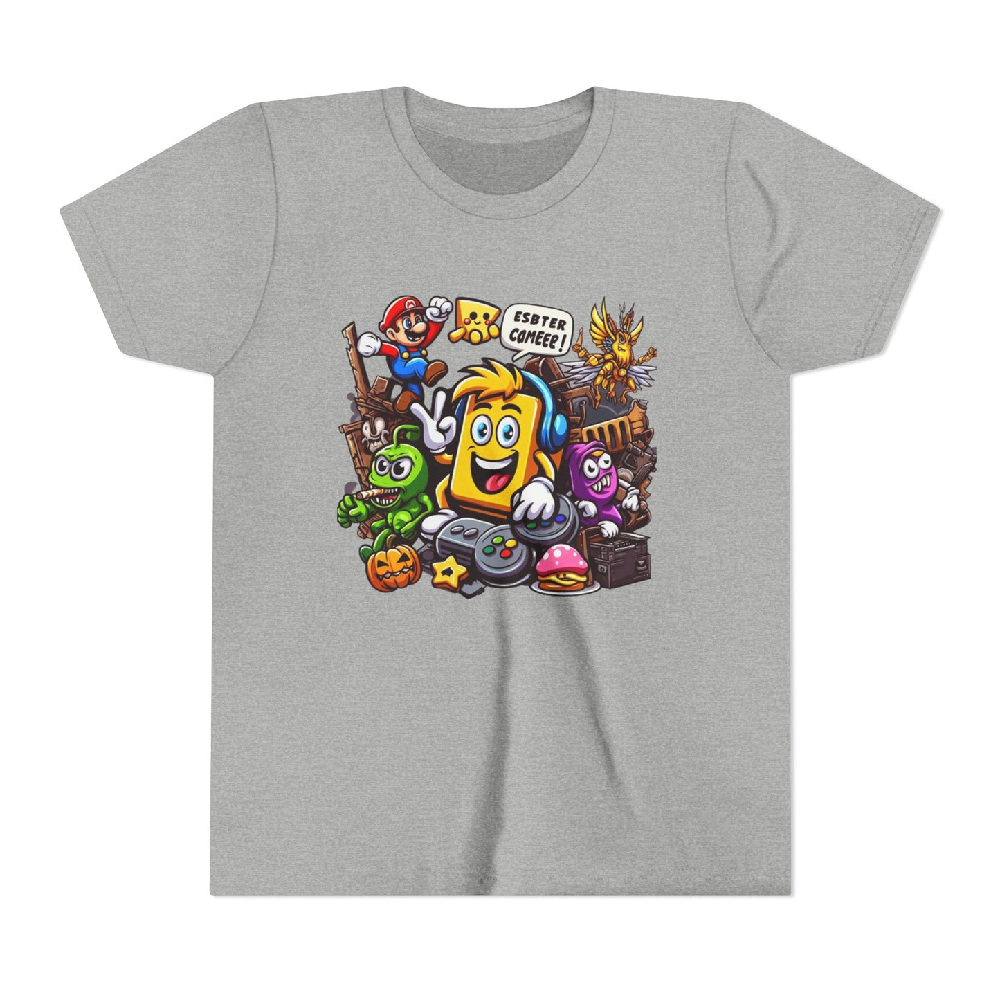 Retro Gamer Youth Short Sleeve Tee – Fun Gaming Characters & Humor
