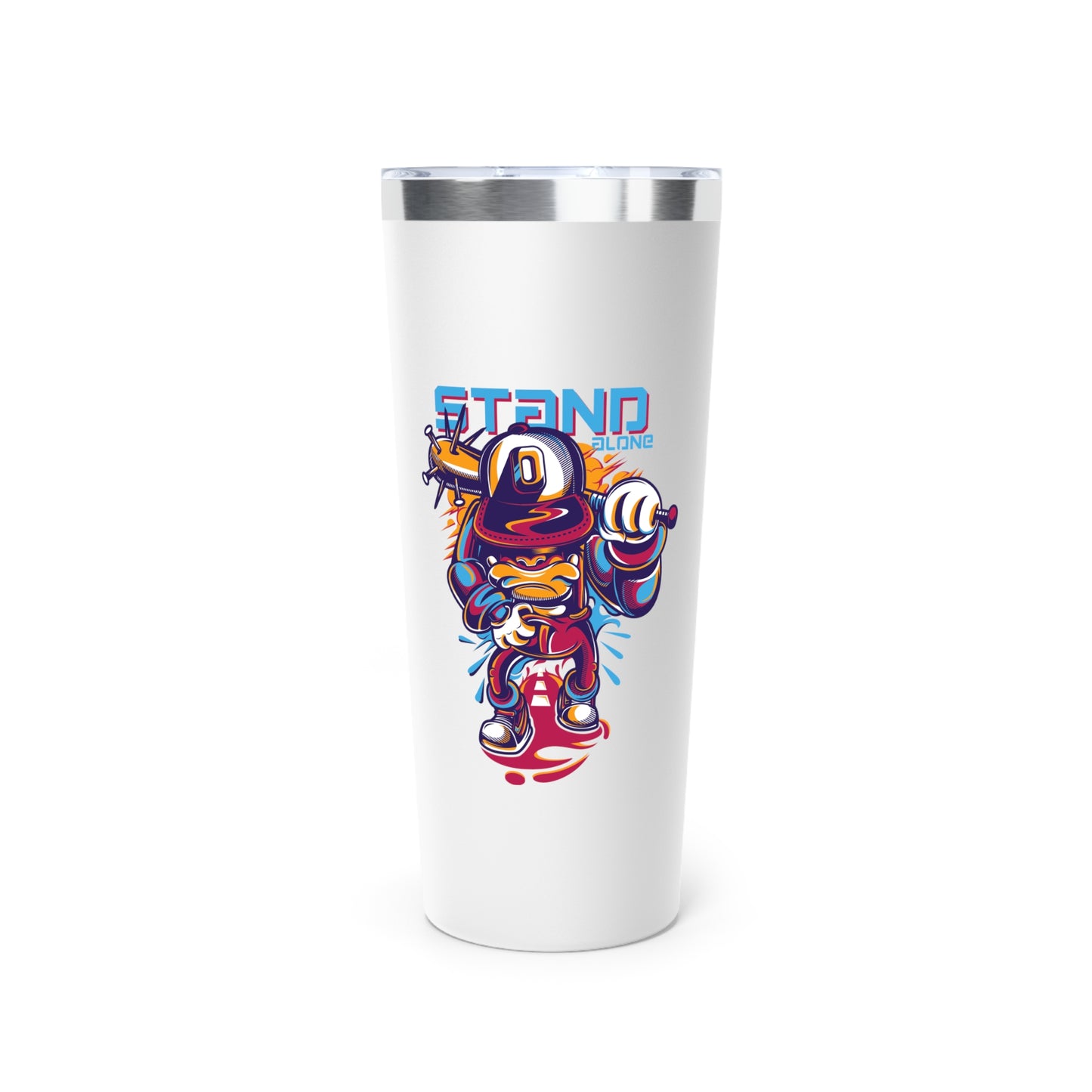 Stand Alone Copper Vacuum Insulated Tumbler - 22oz Fun Travel Mug