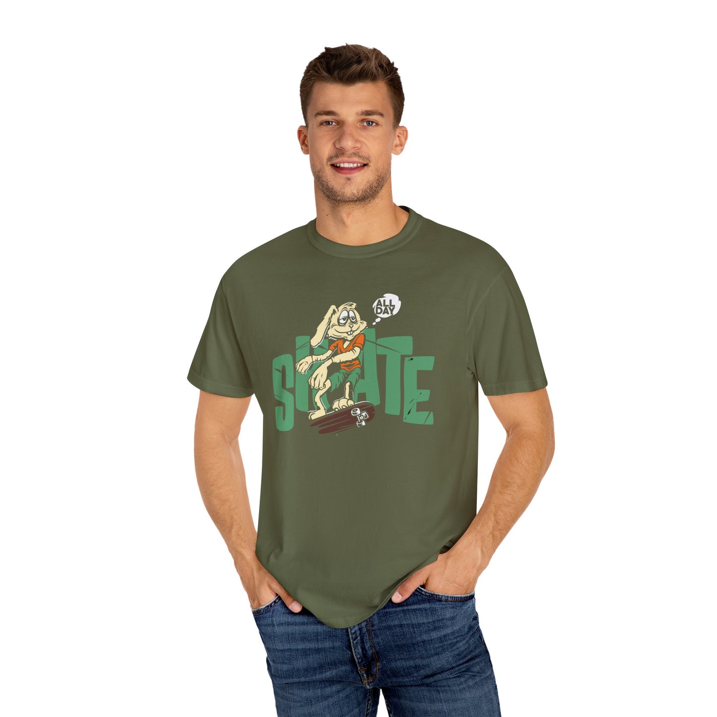 Unisex Trendy T-Shirt "All Day Skate" - Skateboarding Graphic Tee