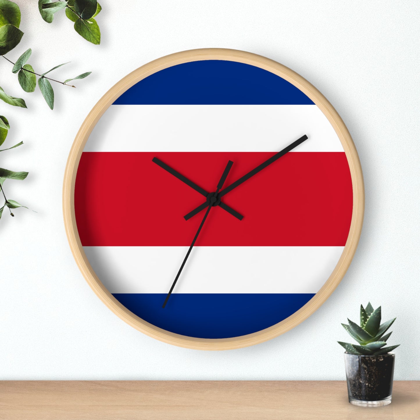 Costa Rica Flag Wall Clock - Stylish Home Decor for Travelers and Sports Fans