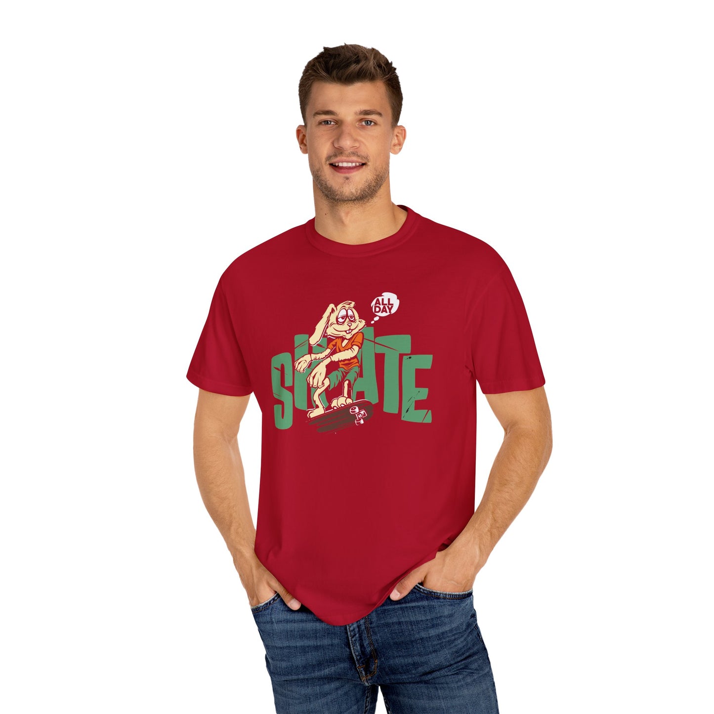 Unisex Trendy T-Shirt "All Day Skate" - Skateboarding Graphic Tee