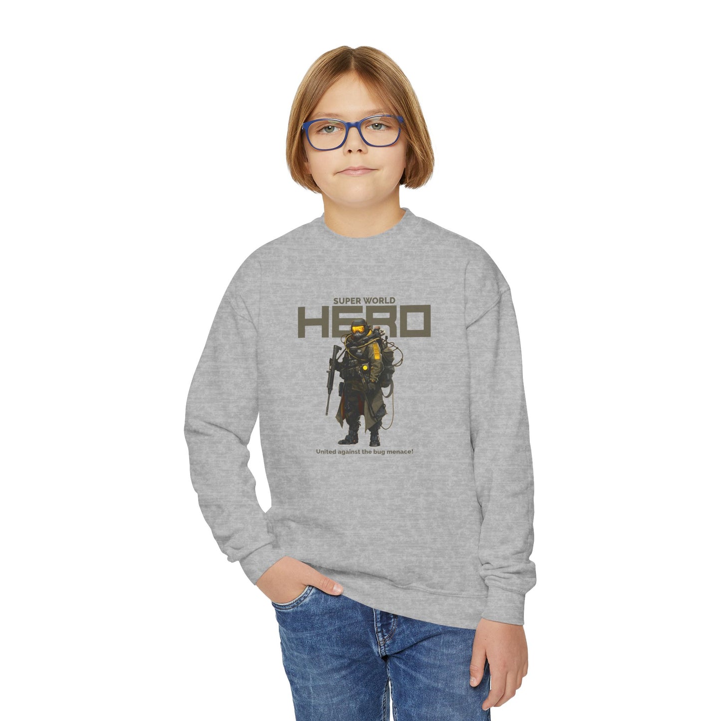 Youth Super World Hero Sweatshirt – Gamer Hoodie for Kids