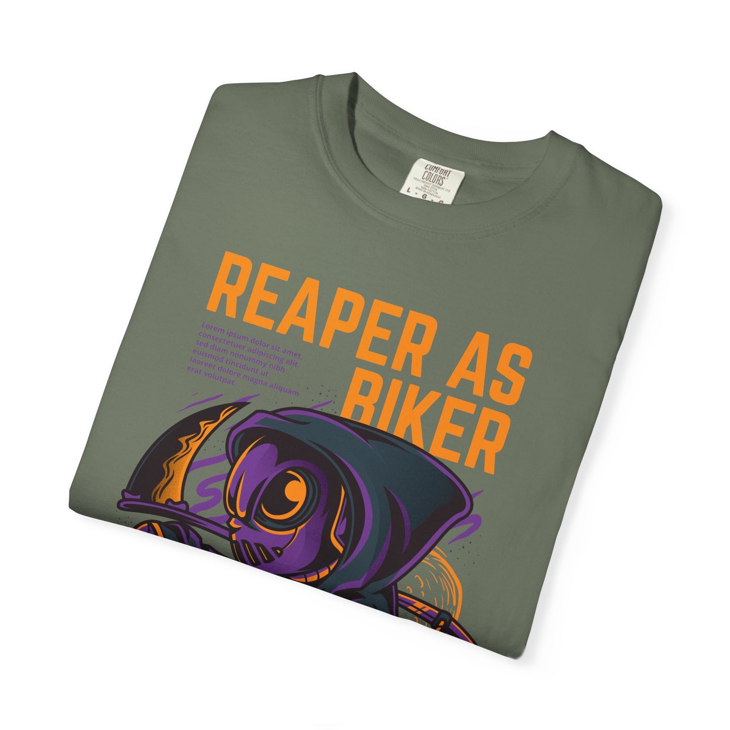 Reaper as Biker Men T-Shirt - Cool Graphic Tee for Bikers and Goth Enthusiasts