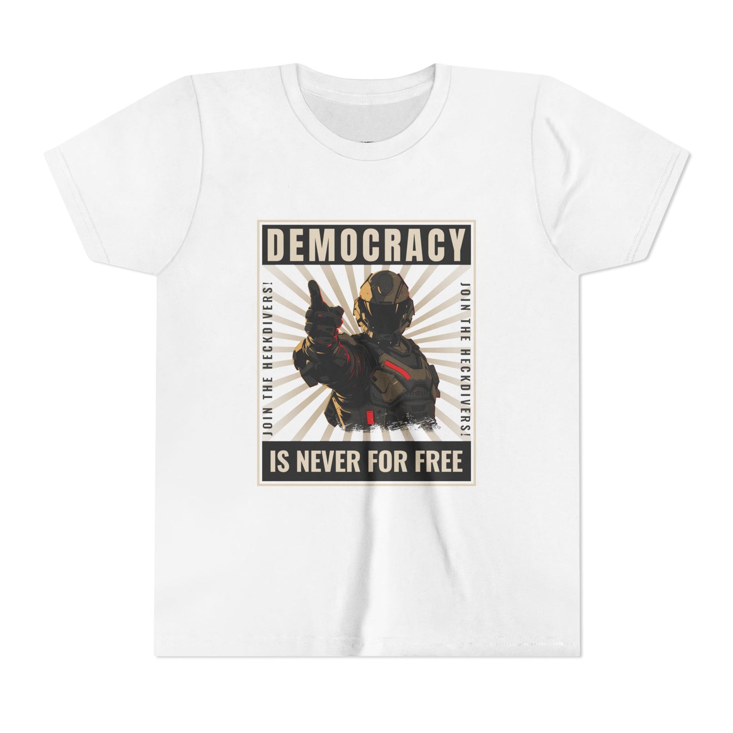 Youth Graphic Tee 'Democracy is Never for Free' - Activist Gamer T-shirt