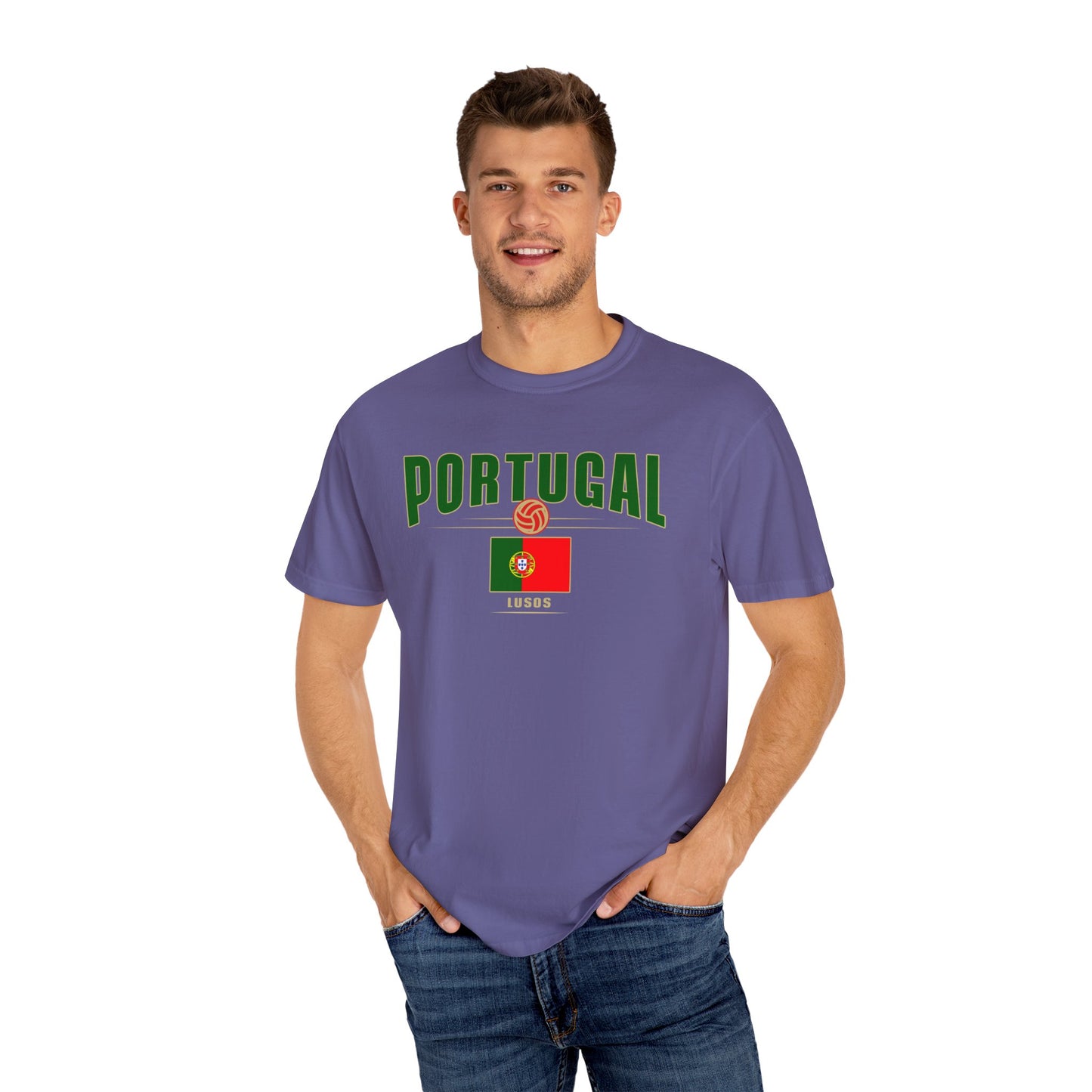 Portugal Garment-Dyed Unisex T-shirt - Perfect for Sports Events & Celebrations