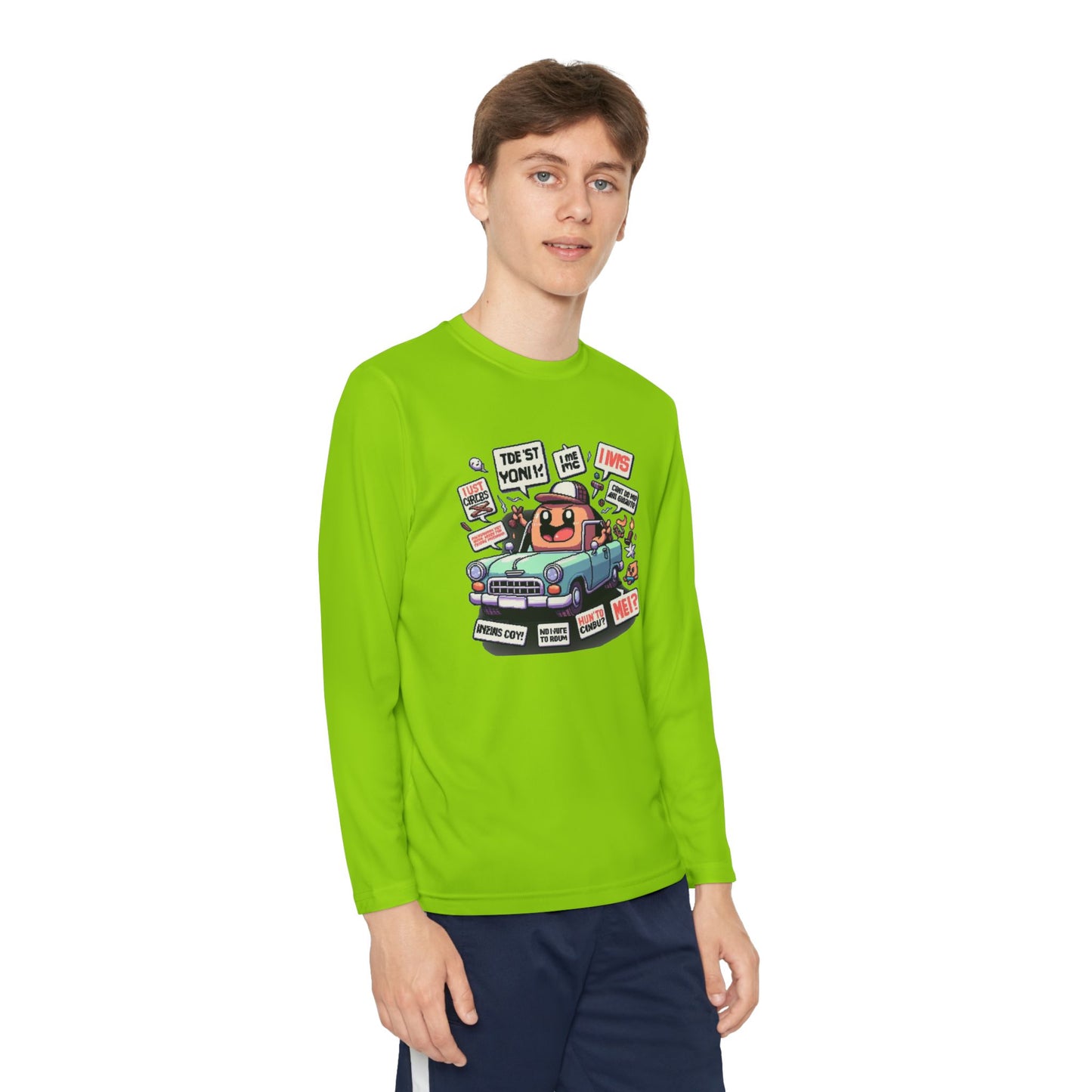 Youth Long Sleeve Tee – Fun Car Design for Kids, Perfect for Everyday