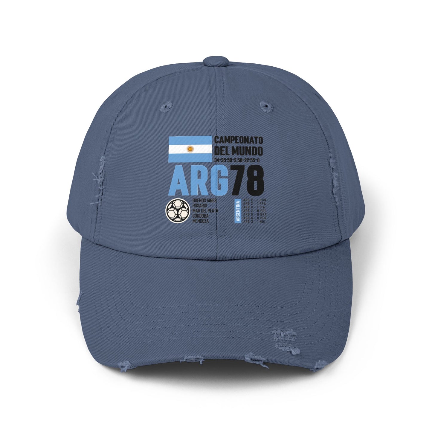 Unisex Distressed Cap Campionato Del Mundo ARG78 Vintage Style Hat