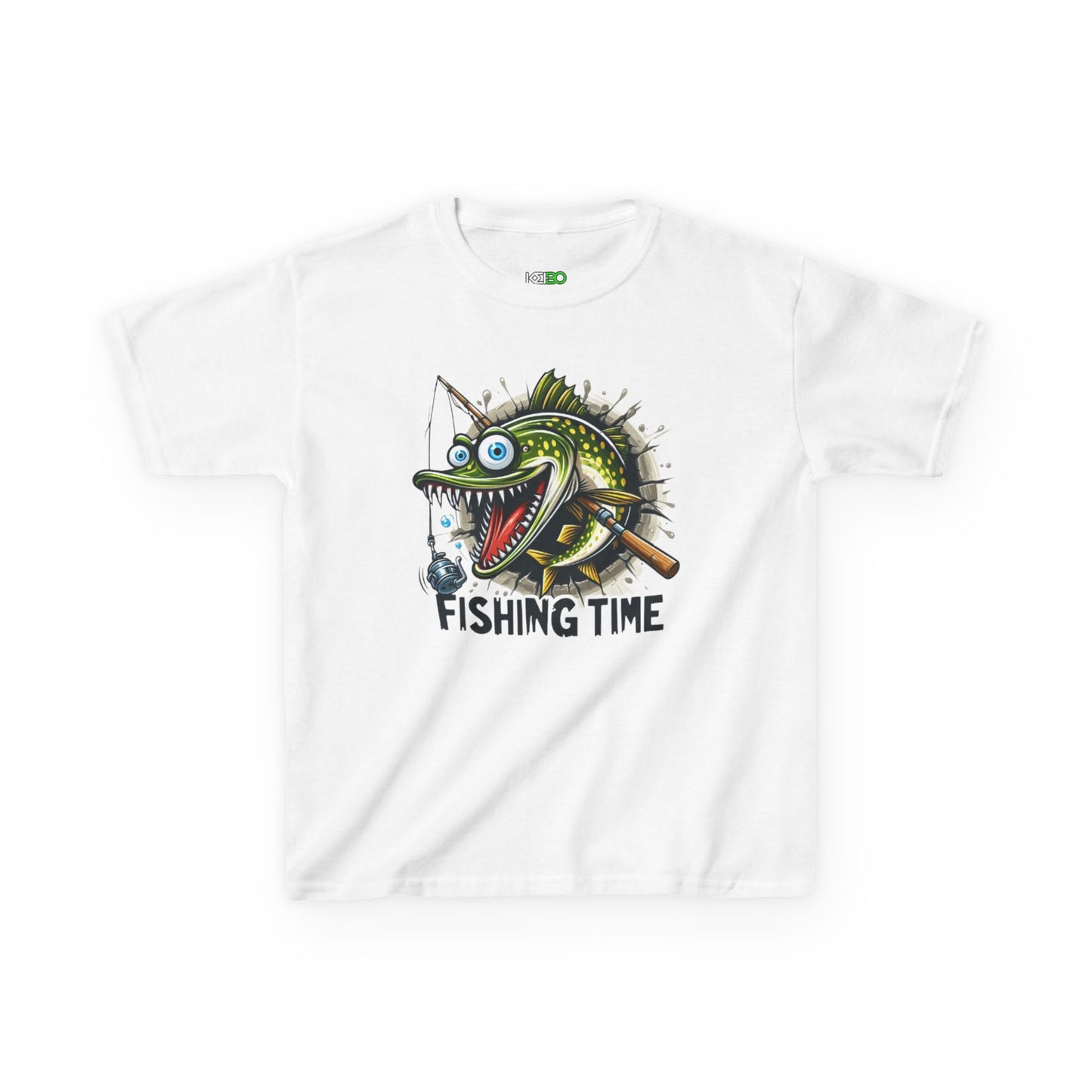 Kids Fishing Time Tee – Fun Heavy Cotton Shirt for Young Anglers