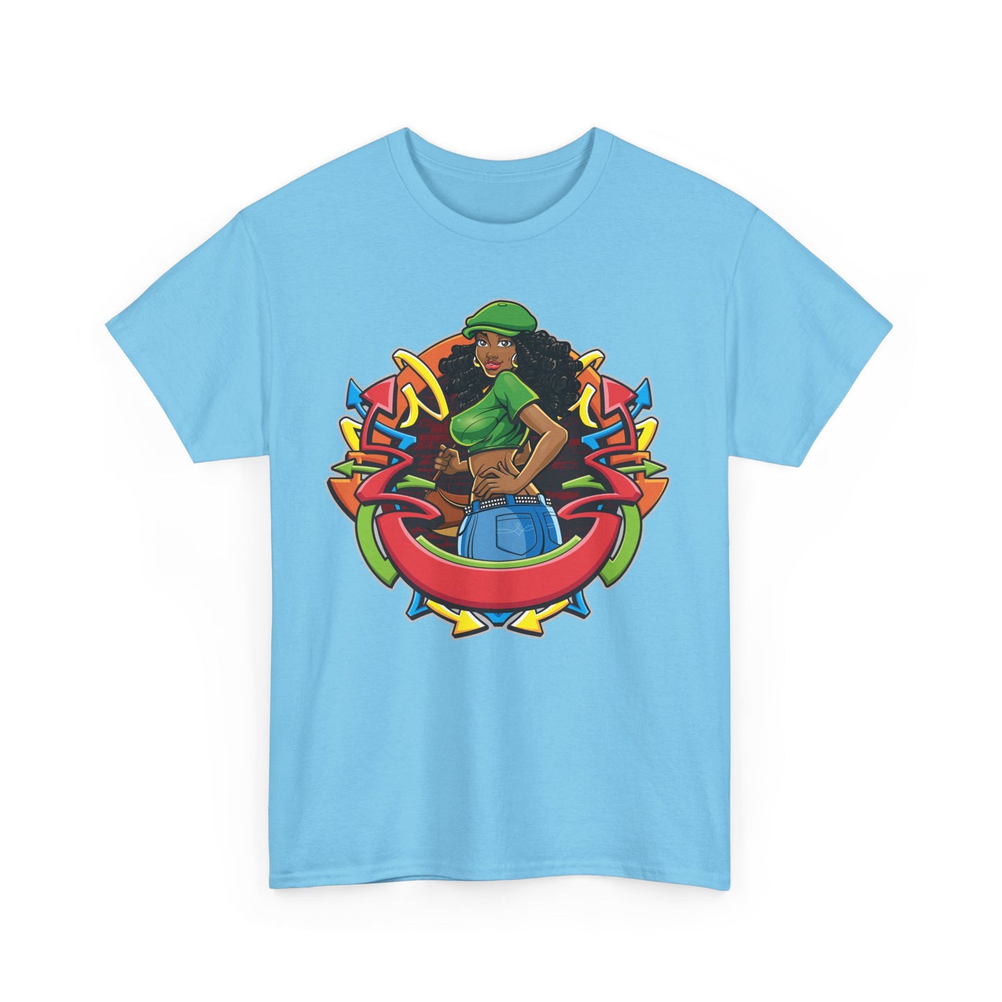 Funky Graphic Unisex Heavy Cotton Tee - Bold Art Design for Casual Style