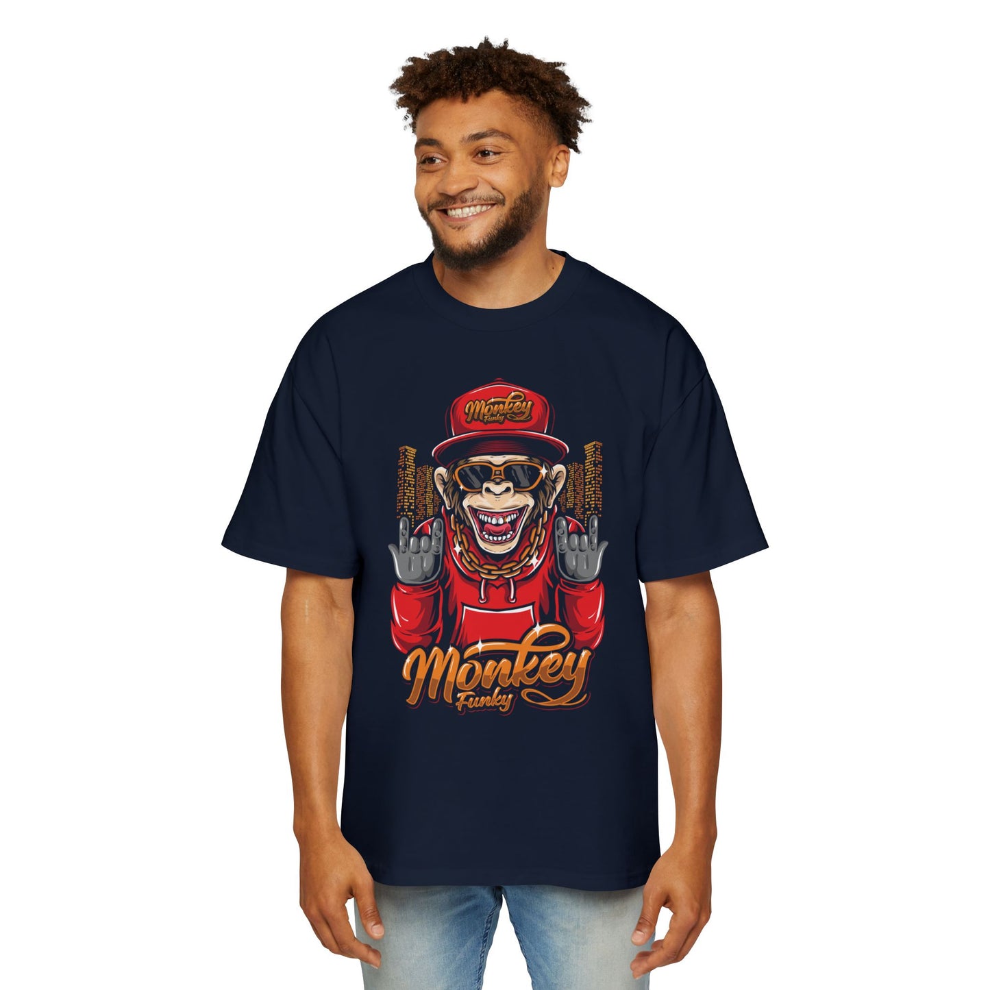 Men's Oversized Tee - Cool Monkey Graphic Tee for Casual Wear