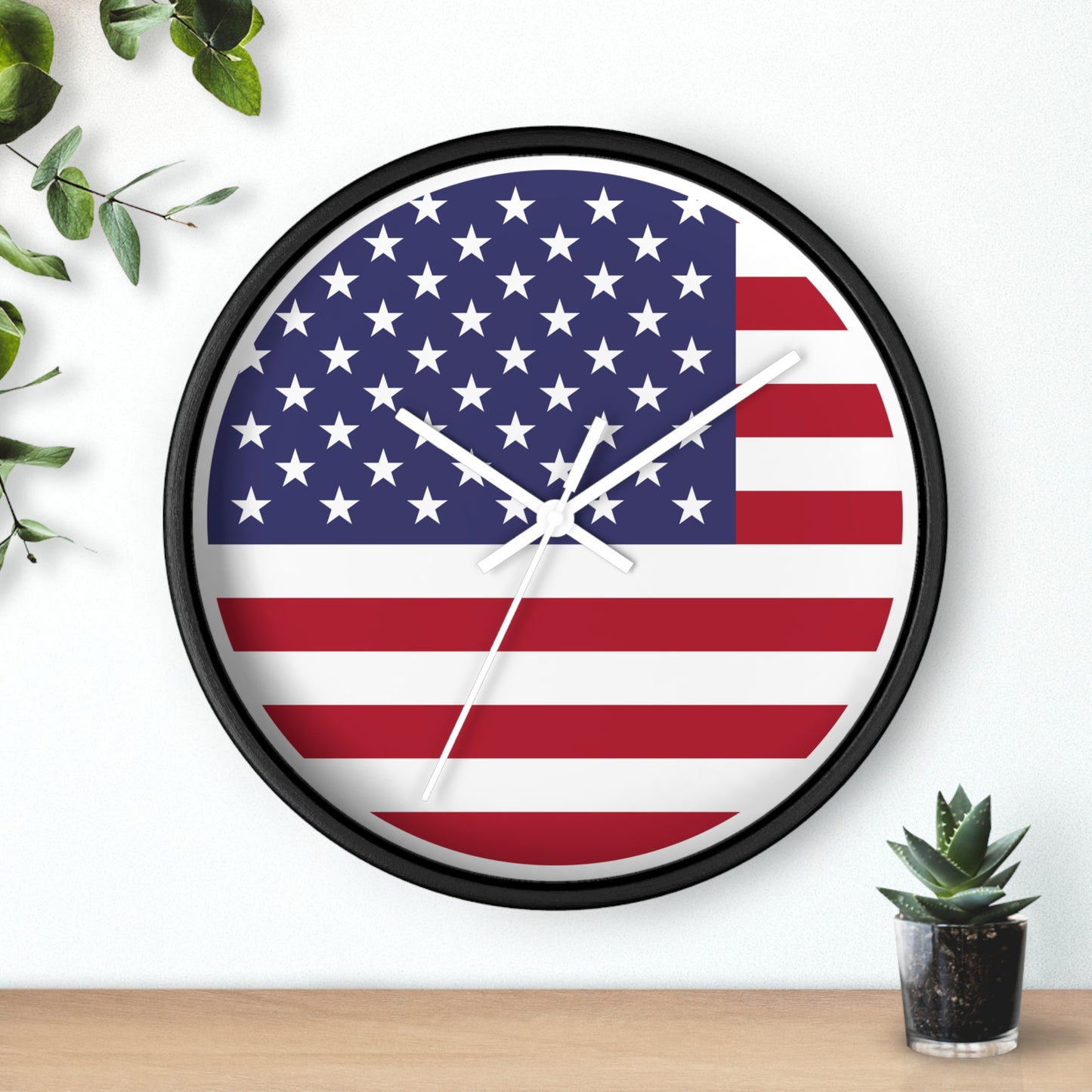 Patriotic American Flag Wall Clock - Distressed Vintage Design
