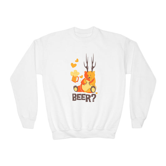 Youth Sweatshirt for Boys Fun Bear Beer – Perfect for Celebrations!