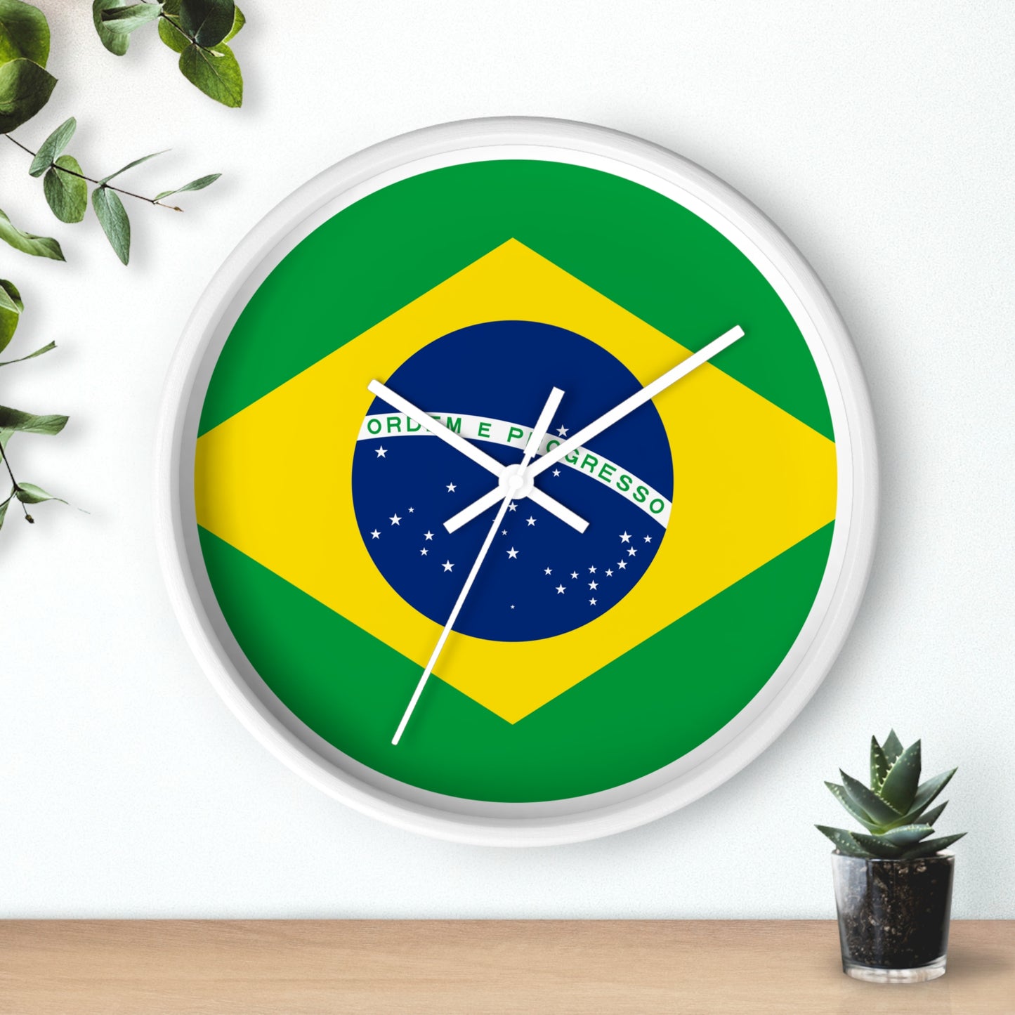 Brazilian Flag Wall Clock - Stylish Decor for Home or Office