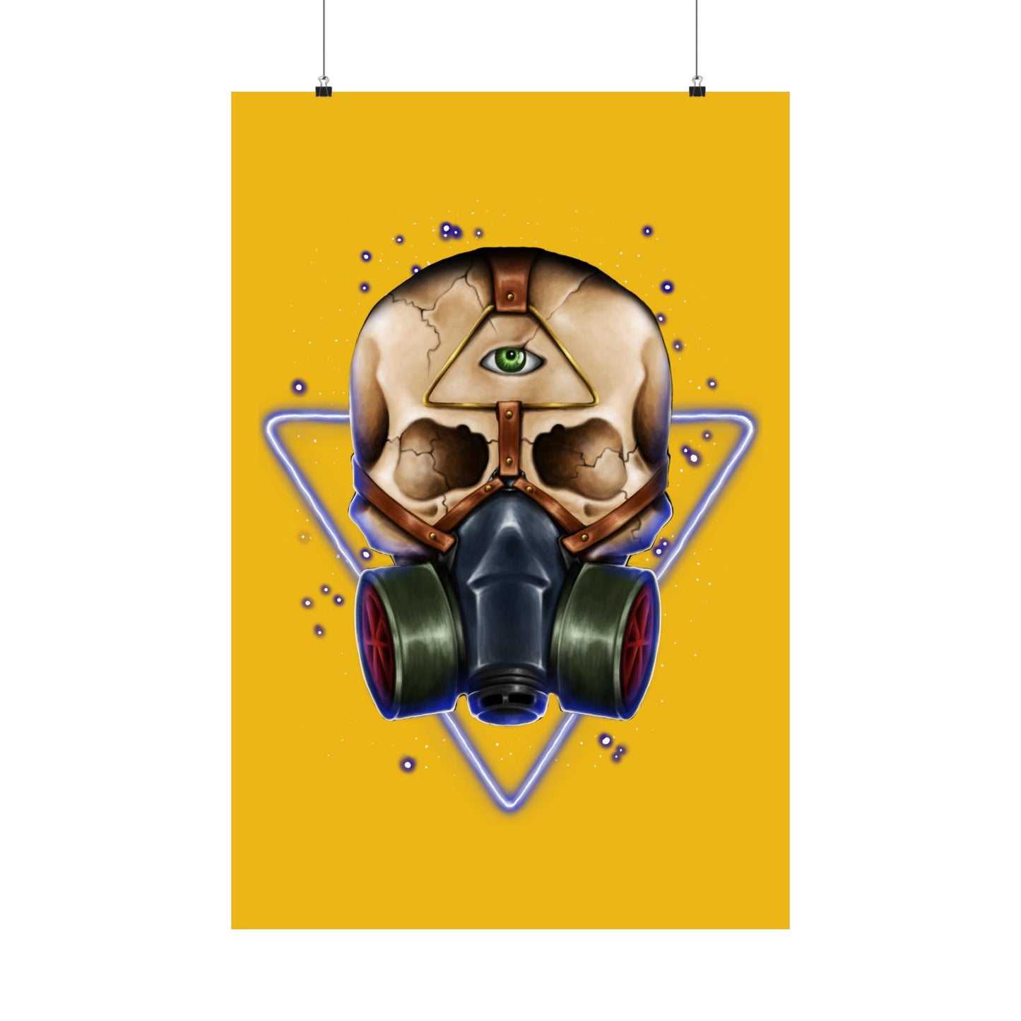 Edgy Matte Vertical Poster - Gas Mask Skull Art for Unique Wall Decor