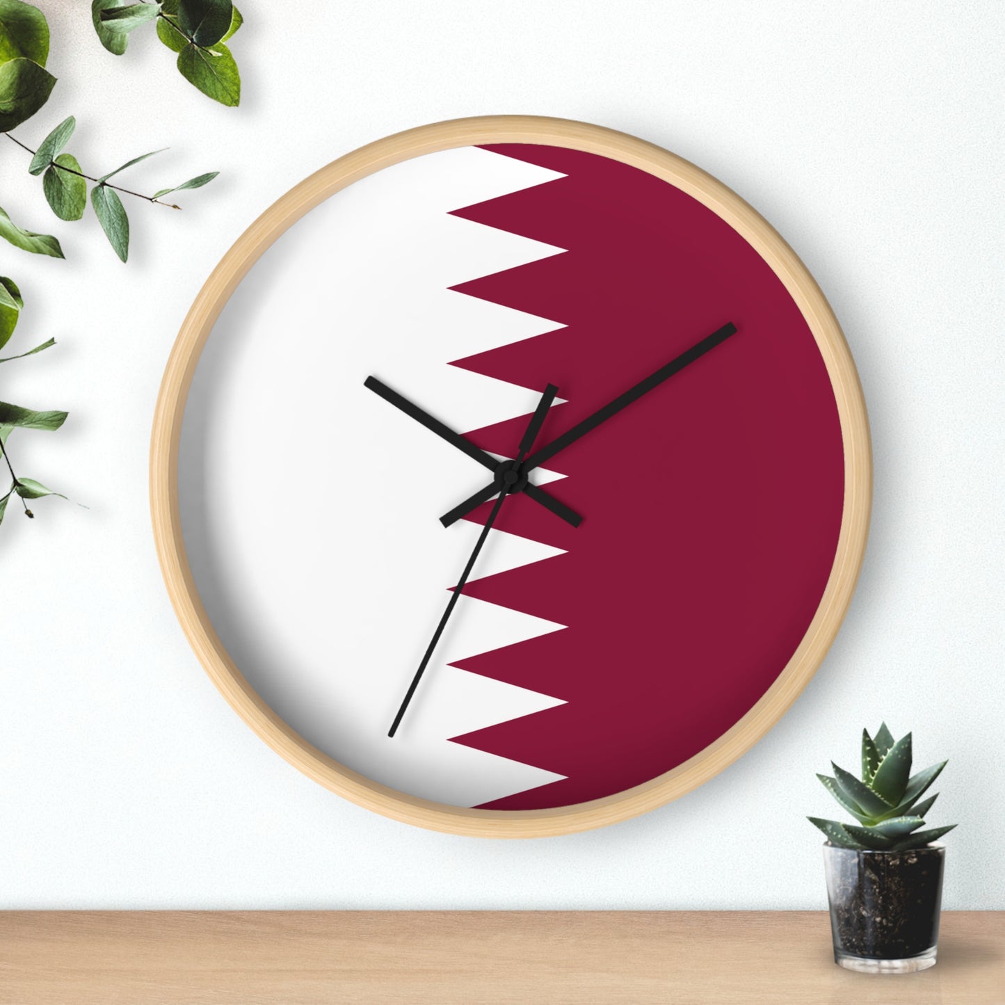 Qatar Flag Wall Clock - Stylish Home Decor for Every Occasion