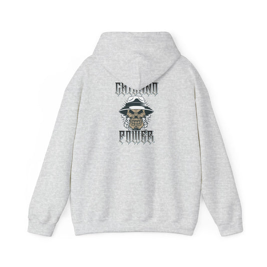 Men's Hooded Sweatshirt Chicano Power Skull Design