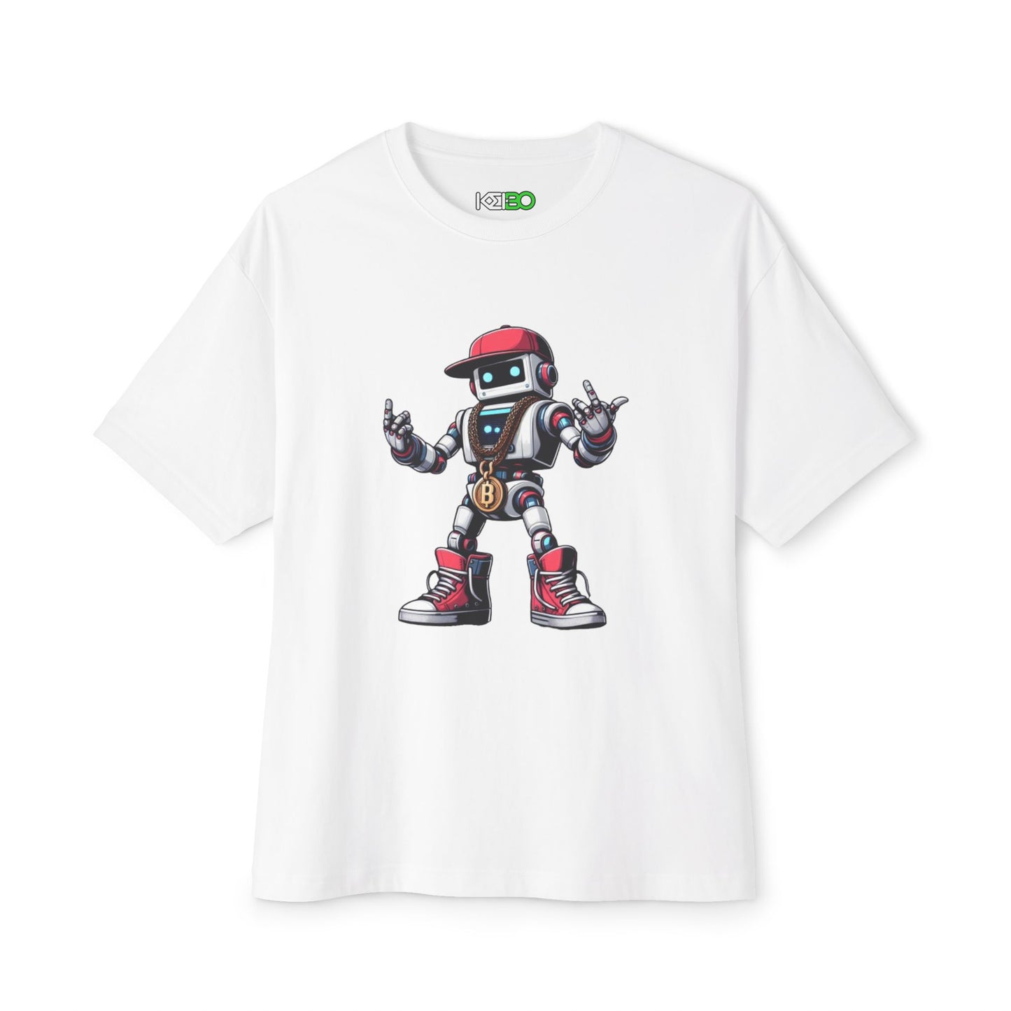 Cool Robot Graphic Oversized Boxy Tee – Hip-Hop Style T-Shirt