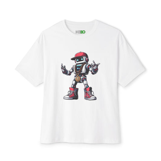 Cool Robot Graphic Oversized Boxy Tee – Hip-Hop Style T-Shirt