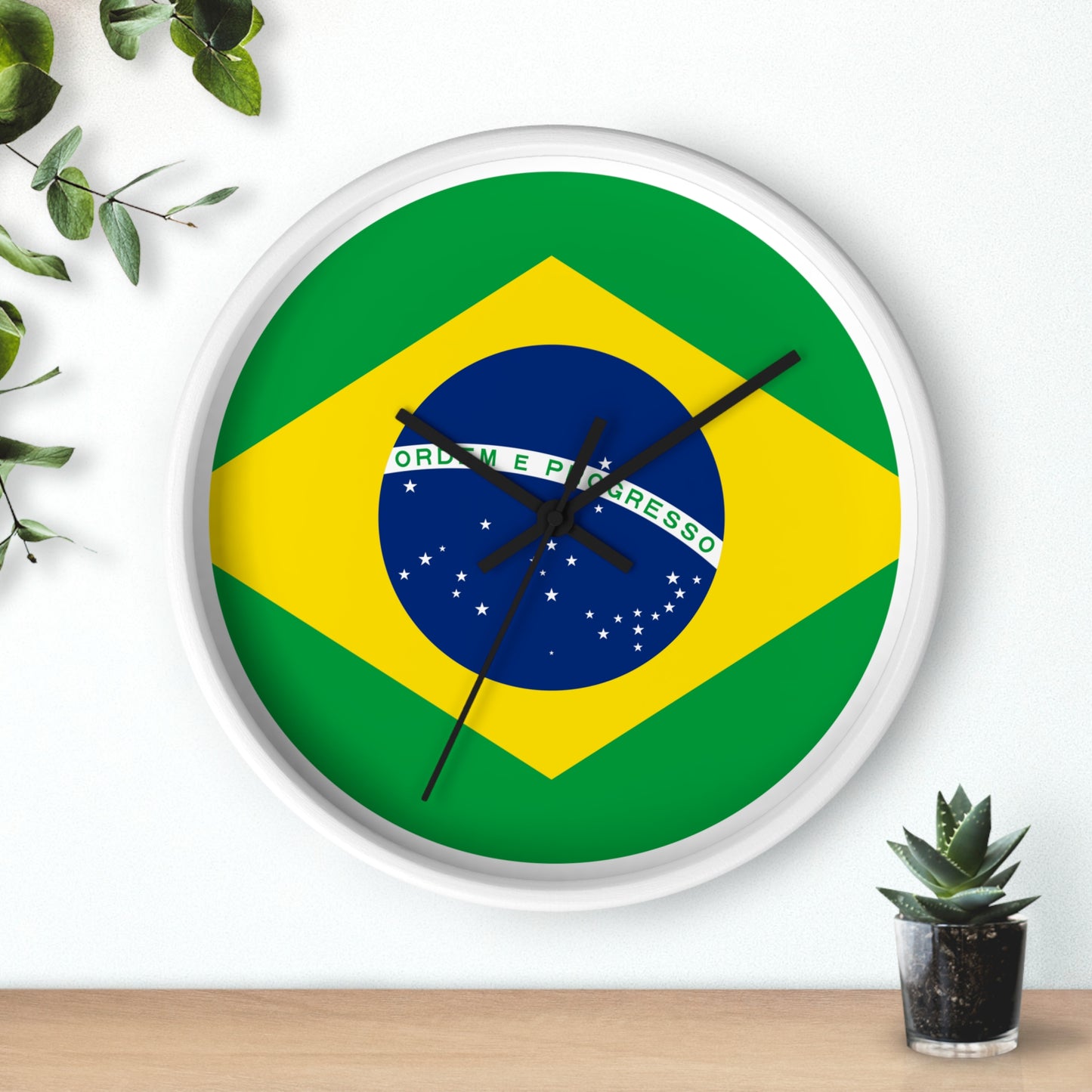 Brazilian Flag Wall Clock - Stylish Decor for Home or Office