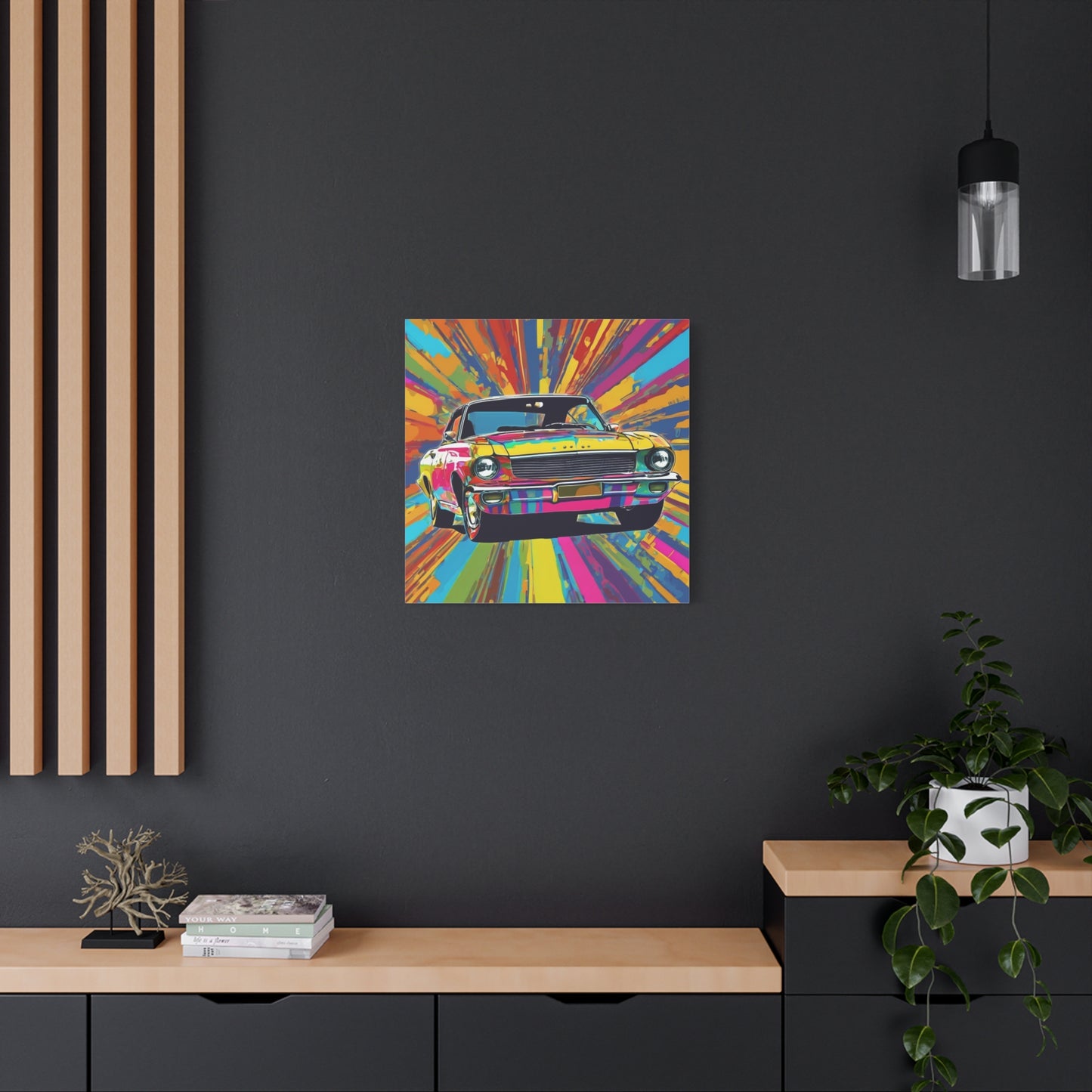 Vibrant Retro Car Canvas Wall Art