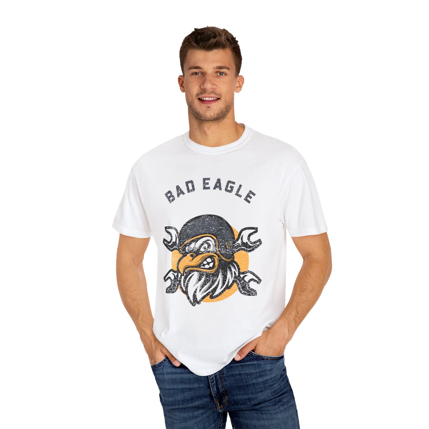 Men T-Shirt Vintage Bad Eagle Design