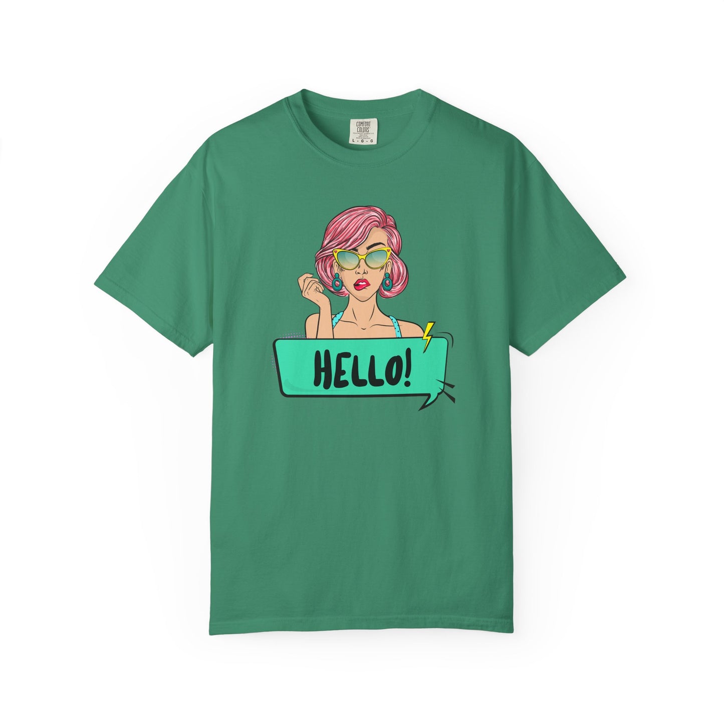 Hello! Retro Vibe Unisex Garment-Dyed T-Shirt