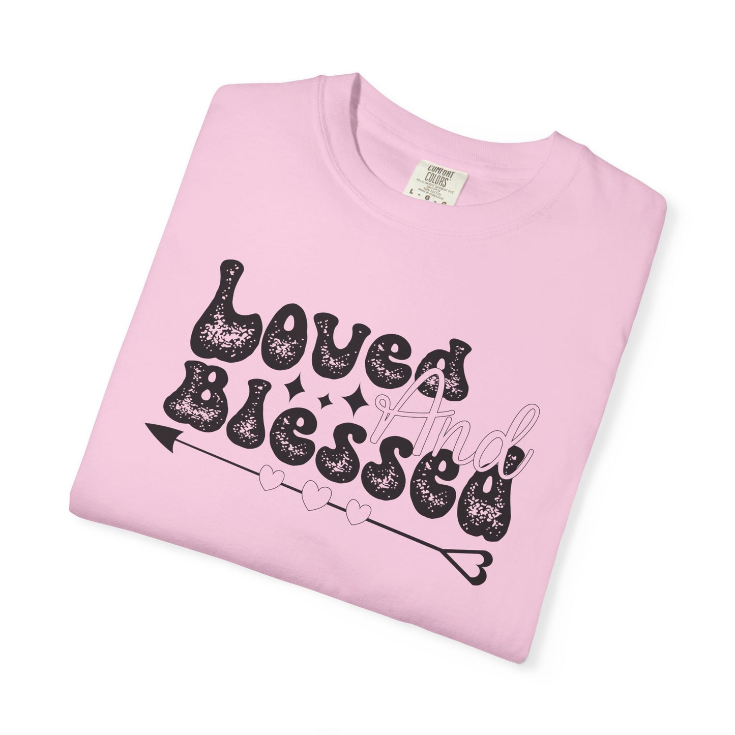 Women Graphic T-Shirt Loved And Blessed for Valentine's Day