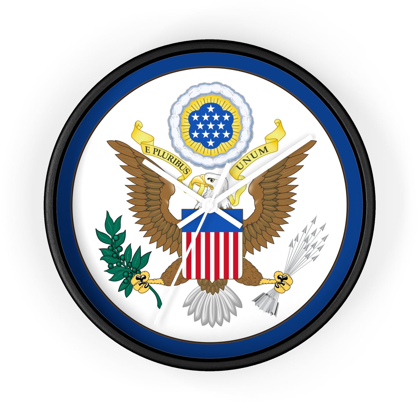 Patriotic Wall Clock with Eagle Seal - Home Decor for Veterans and Patriot
