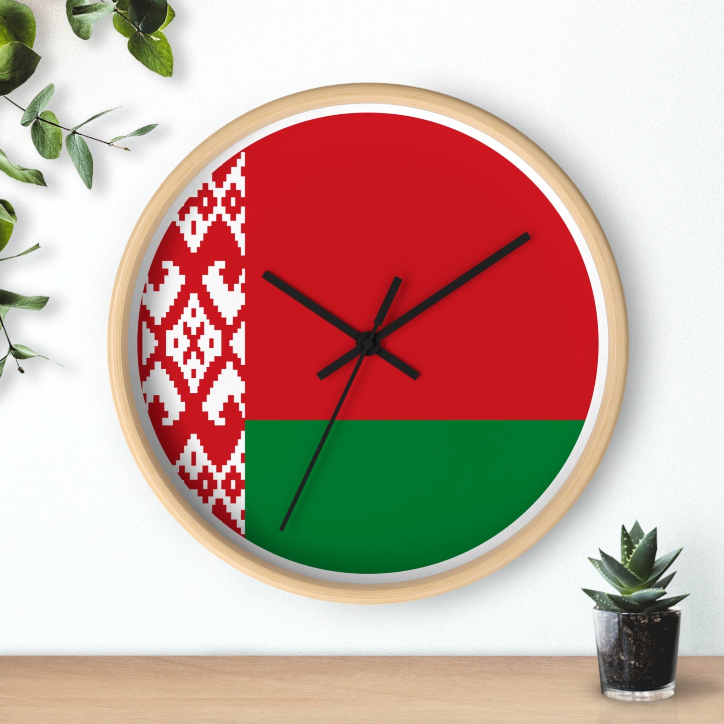 Belarusian Pride Wall Clock - Stylish Home Decor with National Colors