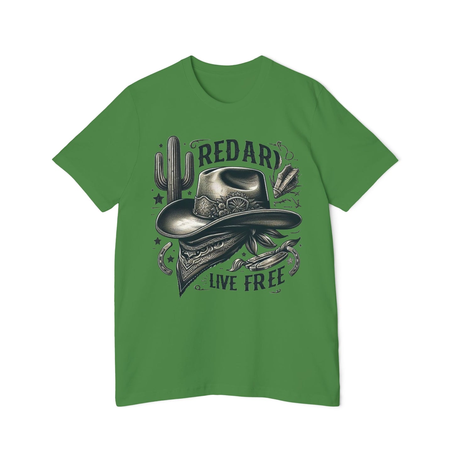Live Free Cowboy T-Shirt – USA-Made Tee for Cowboy Lovers