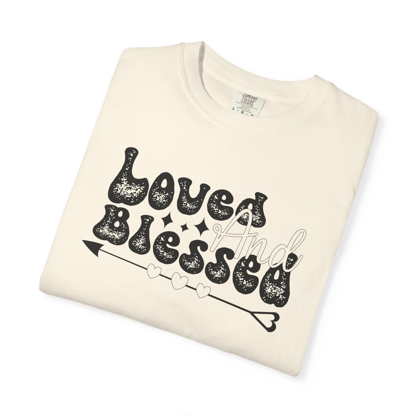 Women Graphic T-Shirt Loved And Blessed for Valentine's Day