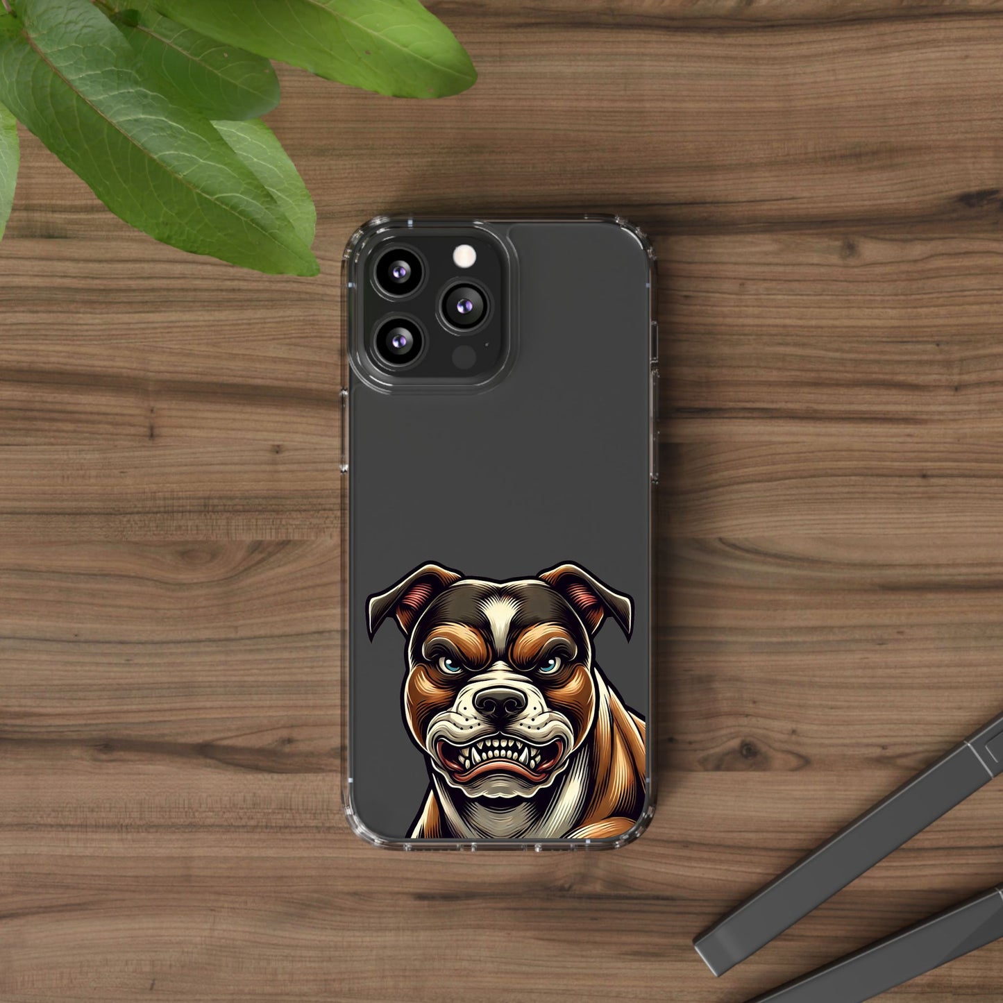 Pit Bull Print Clear Case - Perfect for Pet Lovers