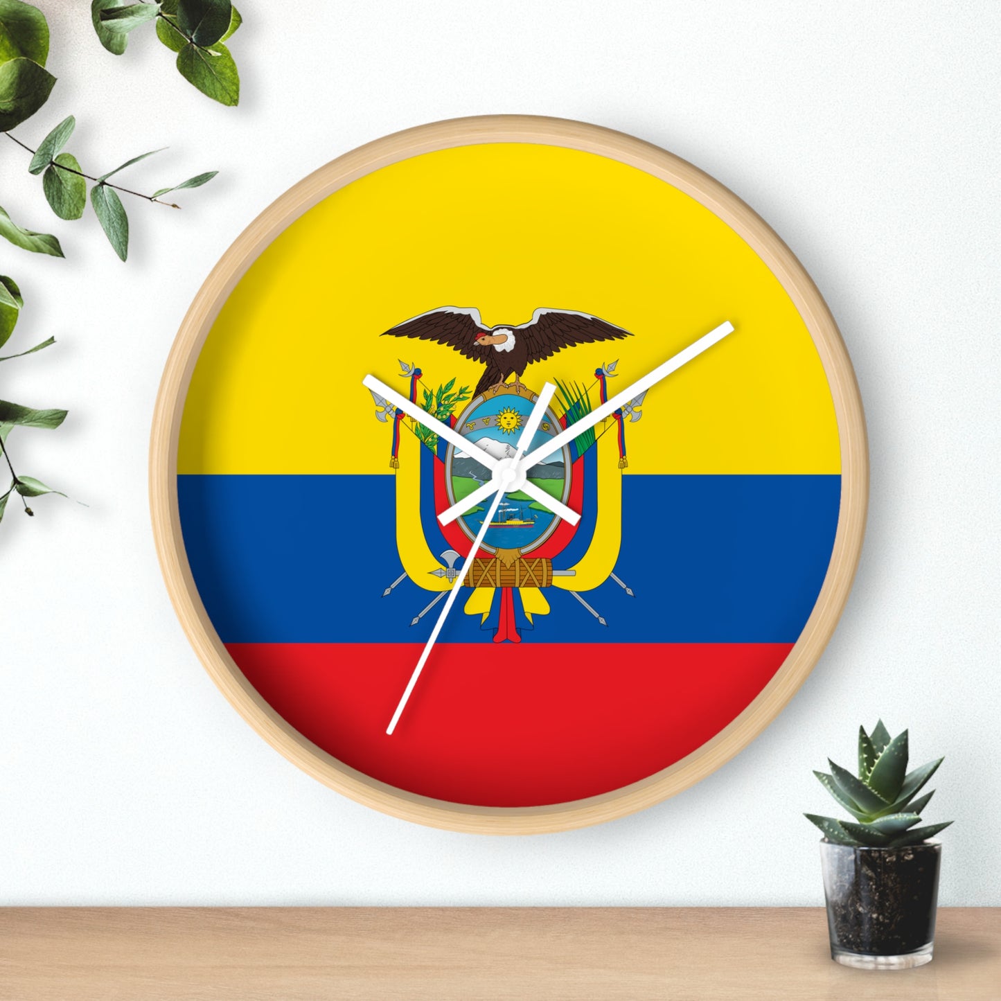 Ecuador Flag Wall Clock - Stylish Timepiece for Home & Office Décor