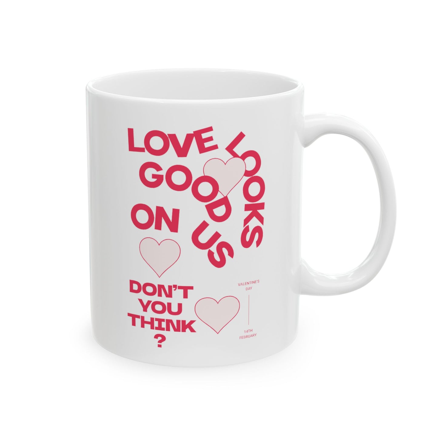 Love Looks Good Ceramic Mug - 11oz, Gift for Daily Inspiration, Valentine's Day