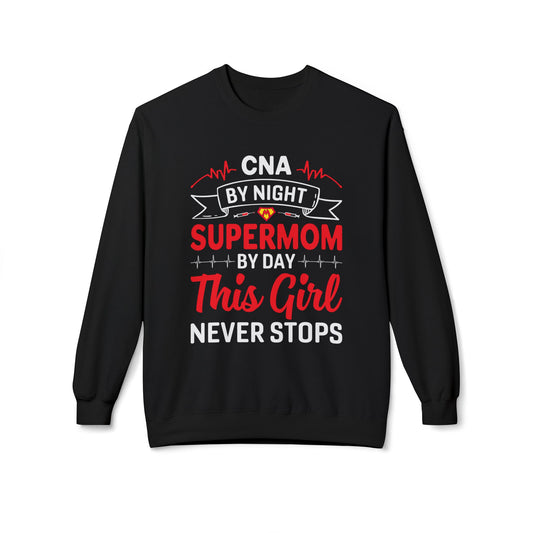 Women's Fleece Sweatshirt – Supermom Nurse Graphic for Proud Moms