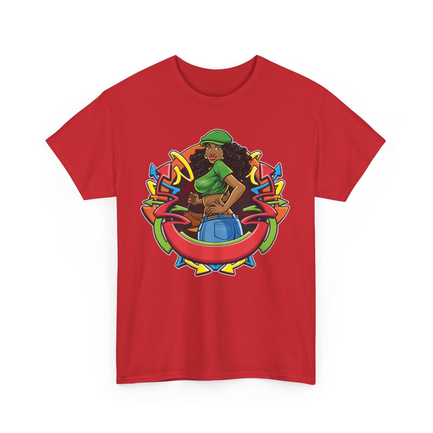 Funky Graphic Unisex Heavy Cotton Tee - Bold Art Design for Casual Style