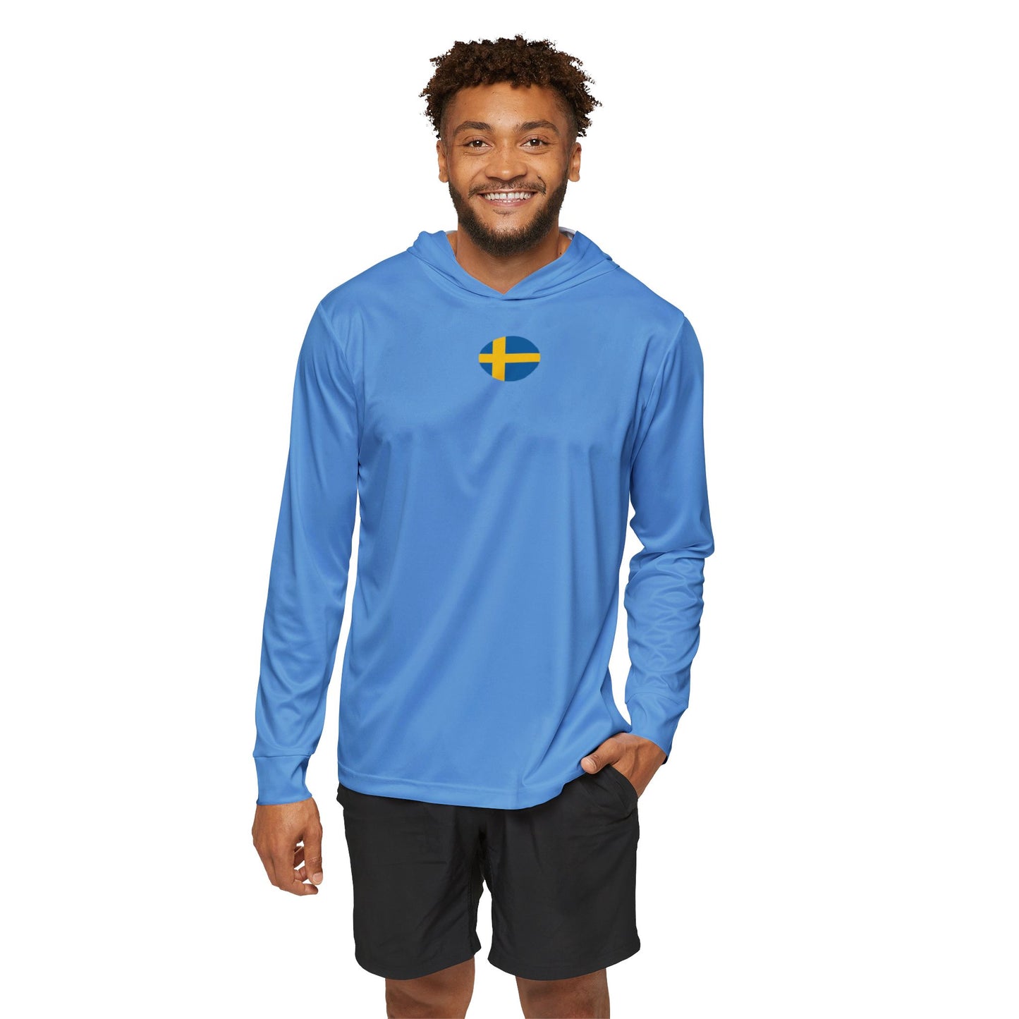 Men's Sports Warmup Hoodie with Sweden Flag