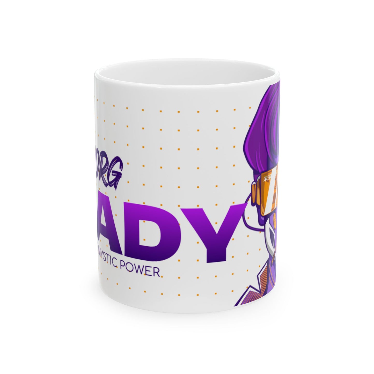 Cyborg Lady Mystic Power Gaming Mug 11oz