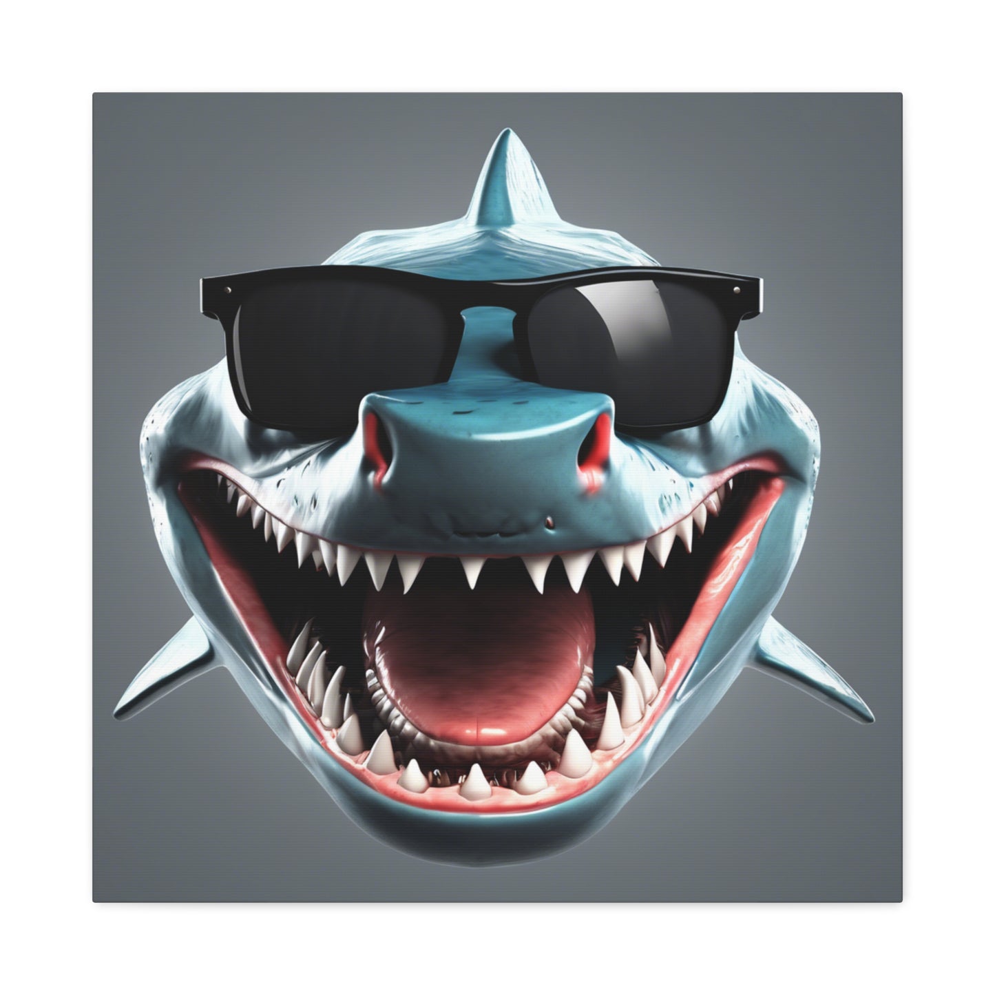 Cool Shark Canvas Art - Stretched Wall Decor for Fun Spaces