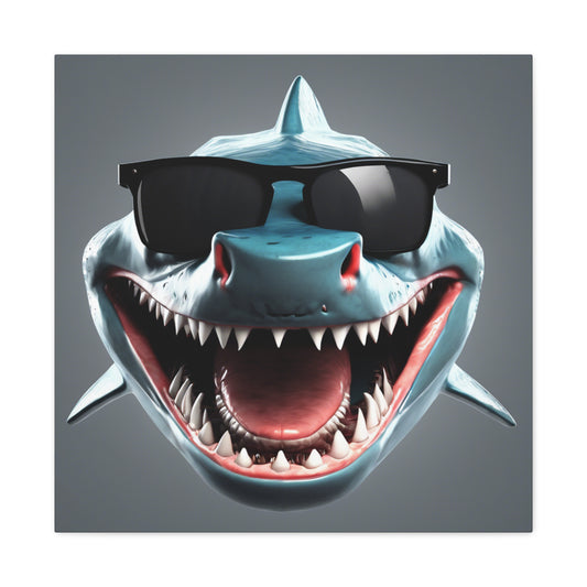 Cool Shark Canvas Art - Stretched Wall Decor for Fun Spaces
