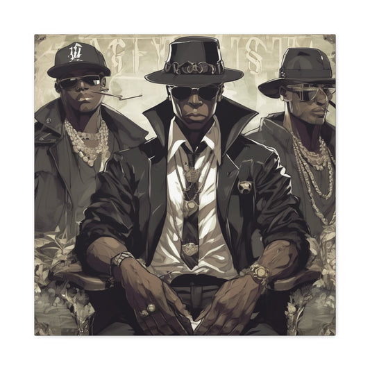 Urban Style Stretched Canvas Art - Gangster Trio