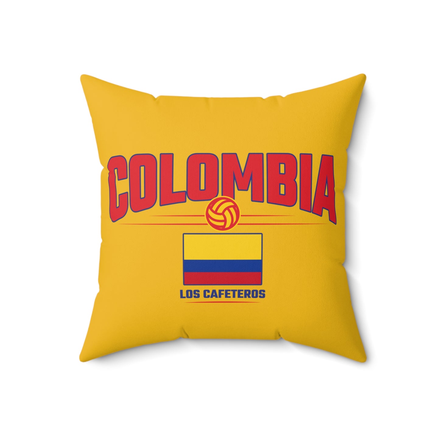 Colombia Soccer Fan Pillow Support Los Cafeteros Vibrant Yellow Cushion