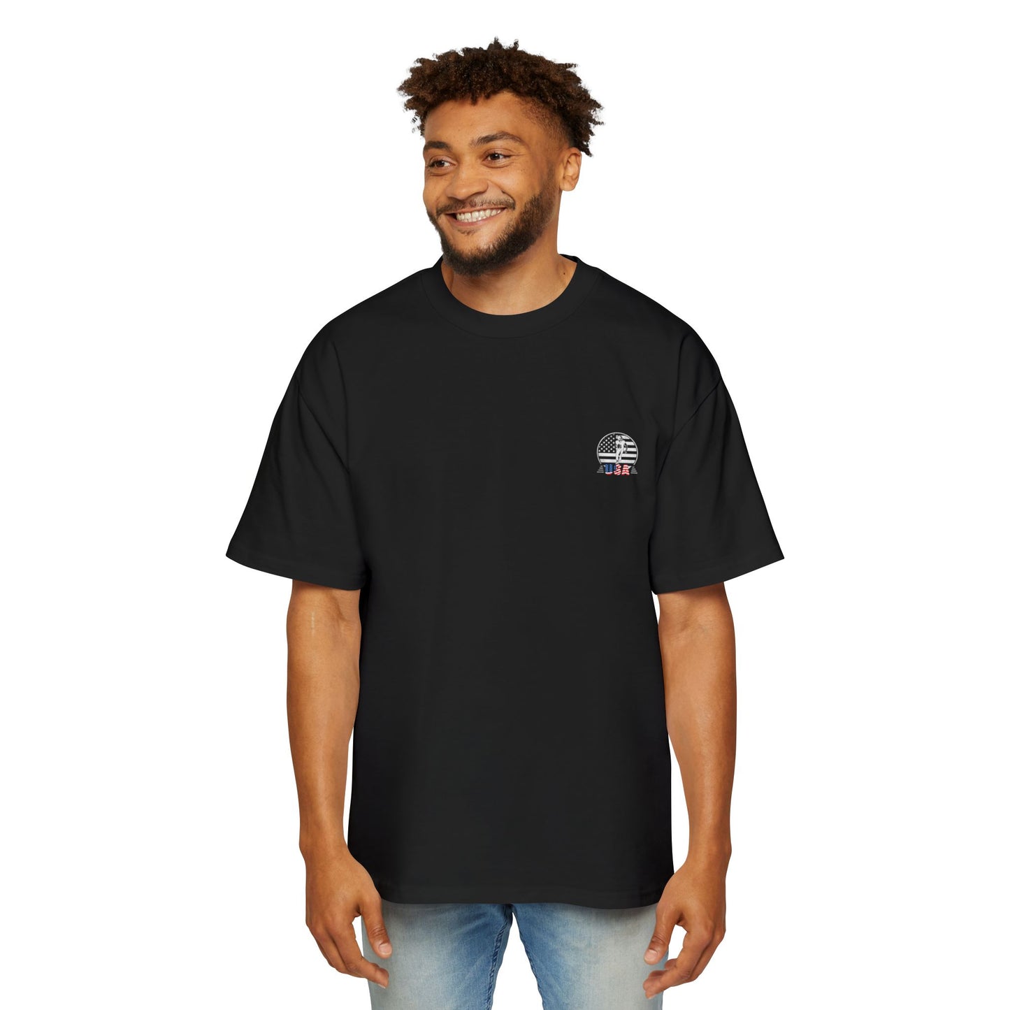 Men's Oversized Football Graphic Tee - Patriotic T-shirt