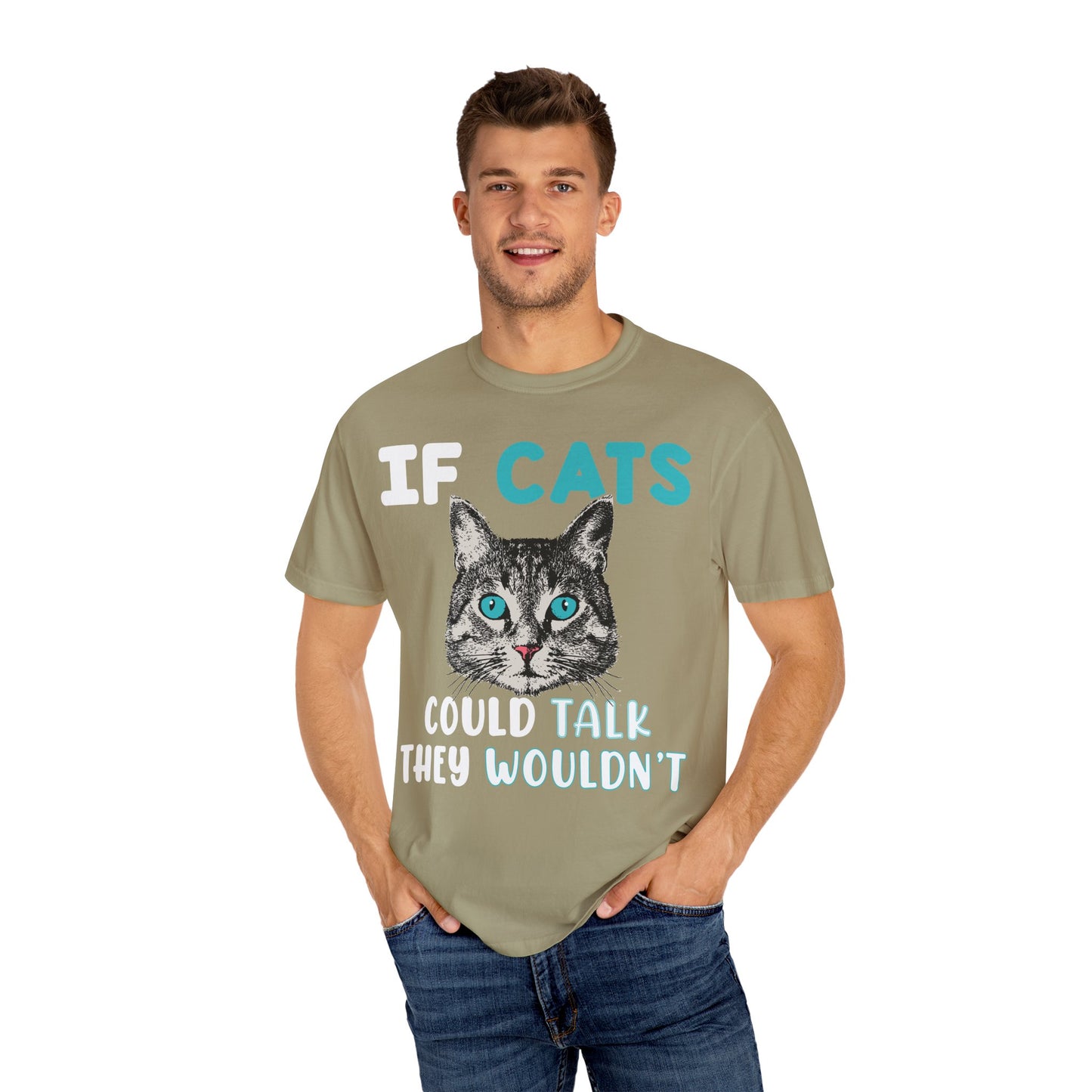 Women T-Shirt Funny Cat 'If Cats Could Talk They Wouldn't'