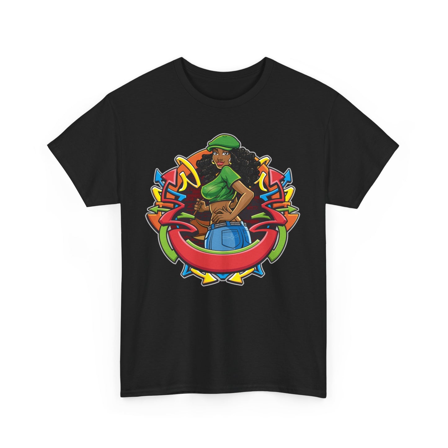 Funky Graphic Unisex Heavy Cotton Tee - Bold Art Design for Casual Style