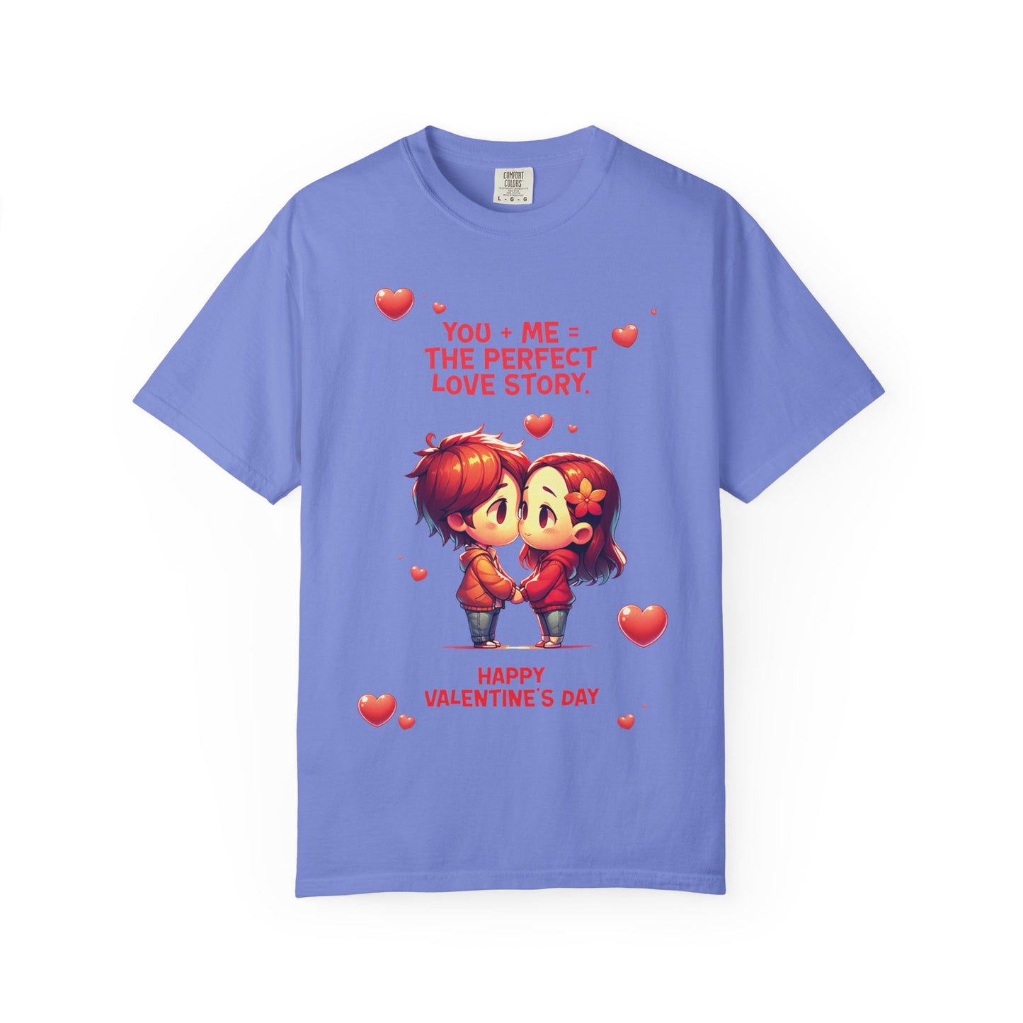 Unisex Garment-Dyed T-Shirt - 'Perfect Story Love' - Valentine's Day